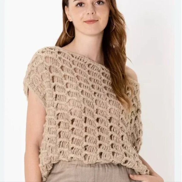 Zara XS/S Oversized Boxy Crochet Open Knit Sweater Top ~ Boho Festival NEW - Picture 10 of 10